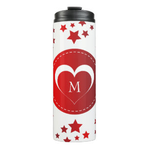 Herz und Sterne Thermosbecher