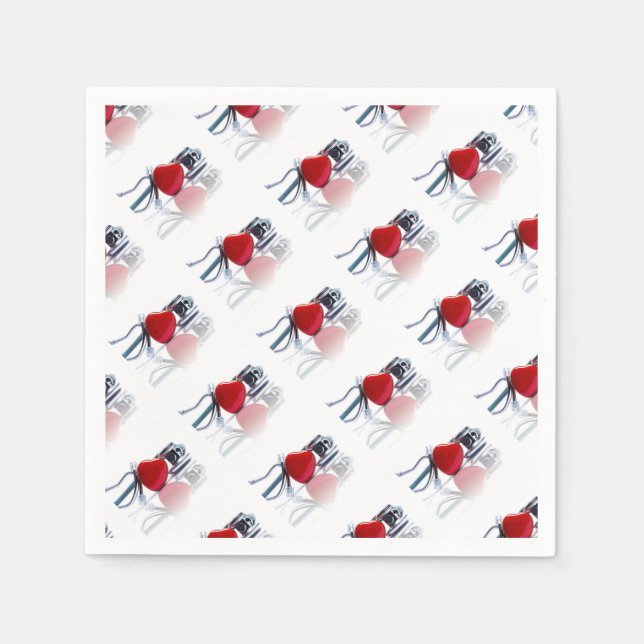 Herz-und Stethoscope-Party Serviette (Vorderseite)