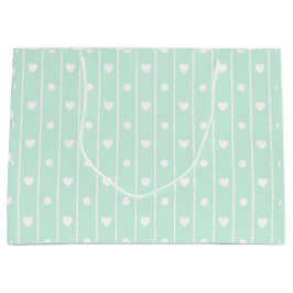 Herz und Streifen Große Geschenktüte