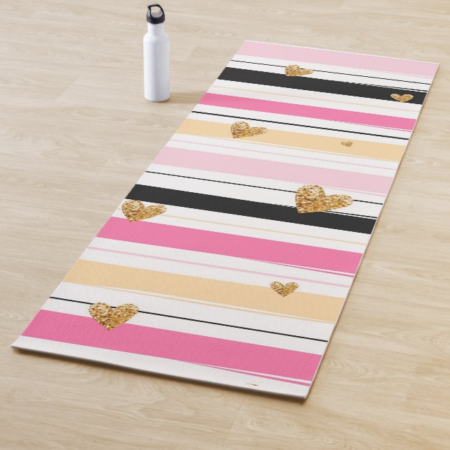 Herz und Streifen Yogamatte (Beispiel)