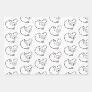 Herz- und Taste Geschenkpapier Set