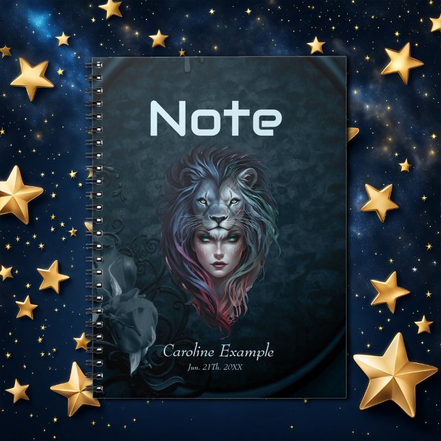Herz und weibliche Kraft des Löwen Notizblock (Von Creator hochgeladen)