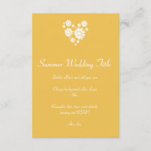 Herz und weiße Sonnenblumen Einladung Hochzeitsson