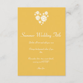 Herz und weiße Sonnenblumen Einladung Hochzeitsson