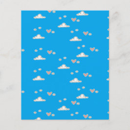 Herz und Wolken auf blau