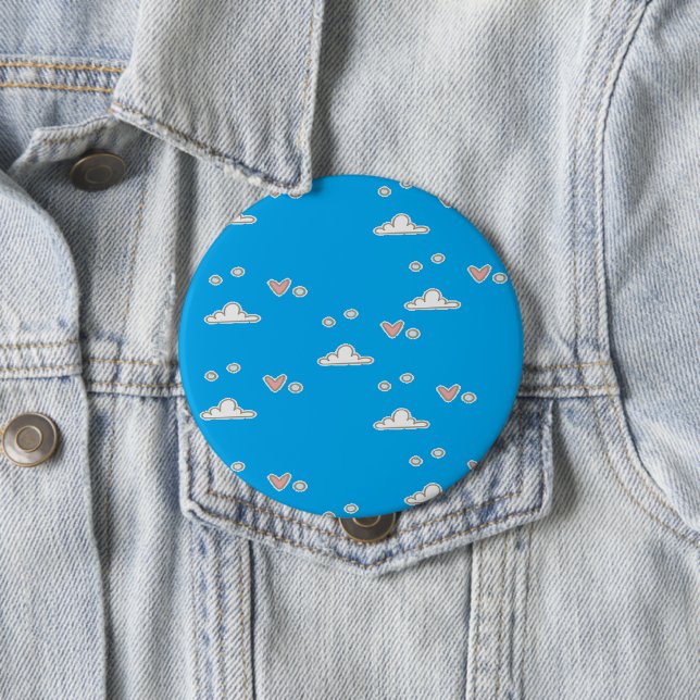 Herz und Wolken auf blau Button (Beispiel)