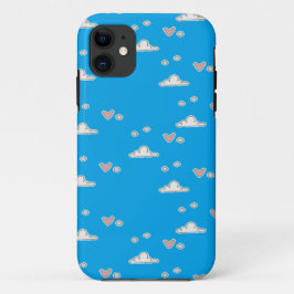 Herz und Wolken auf blau Case-Mate iPhone Hülle
