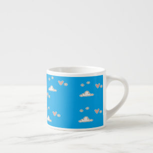 Herz und Wolken auf blau Espressotasse