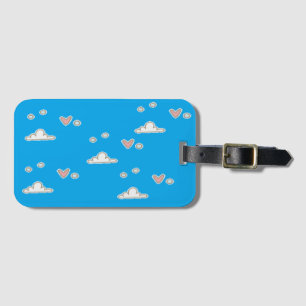 Herz und Wolken auf blau Gepäckanhänger