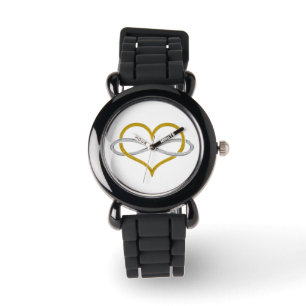 Herz-Unendlich-Gold-Silber Armbanduhr