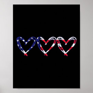 Herz US-amerikanische Flagge lustig 4. Juli Unabhä Poster