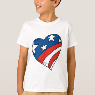 Herz USA-Flaggen-T-Shirts und Geschenke T-Shirt