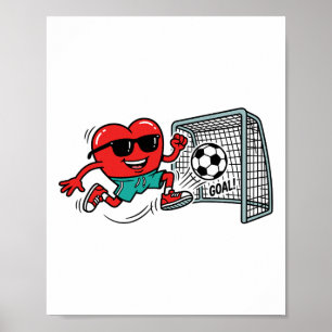 Herz Valentinstag Fußball Männer Jungen Kinder Jug Poster