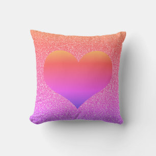 Herz Valentinstag Geburtstag Roségold Glitter Kissen