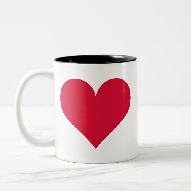 Herz Valentinstag Liebe Herz Zweifarbige Tasse (Links)