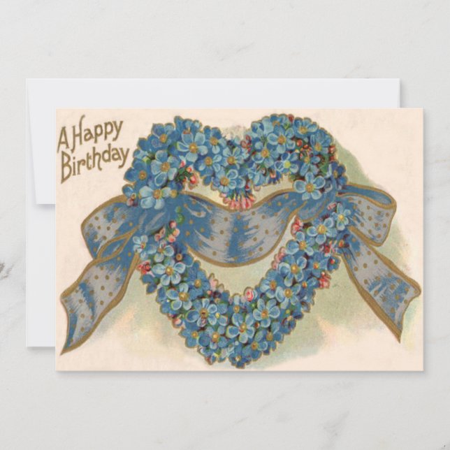 Herz vergessen Sie mich nicht floral. (Vorderseite)