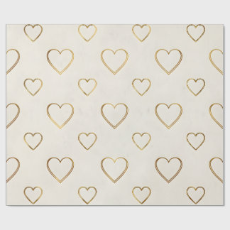 Herz-Verpackungspapier in Goldfarbe Geschenkpapier