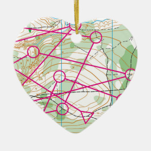 Herz-Verzierung - orienteering Kurs Keramikornament