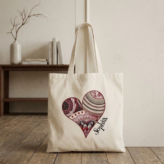 Herz Vintage Mandalas Tragetasche
