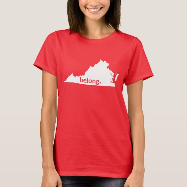 Herz Virginia, Belong Staat Karte T-Shirt (Vorderseite)