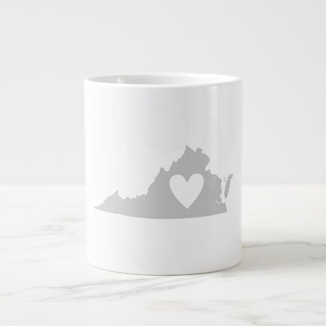 Herz Virginia Staat Silhouette Jumbo-Tasse (Vorderseite)