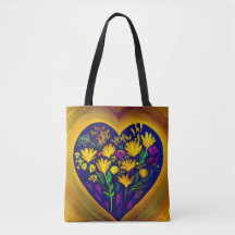 Herz voll Blume Tote Tasche