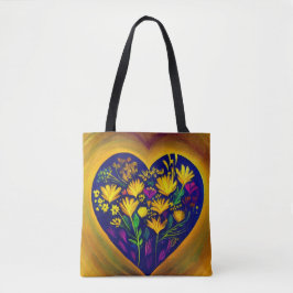 Herz voll Blume Tote Tasche