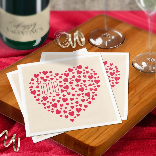 Herz voll Herz Liebe Rot ID733 Serviette (Von Creator hochgeladen)