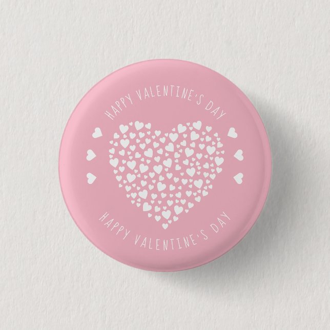 Herz voller Herz Valentinstag Button (Vorderseite)