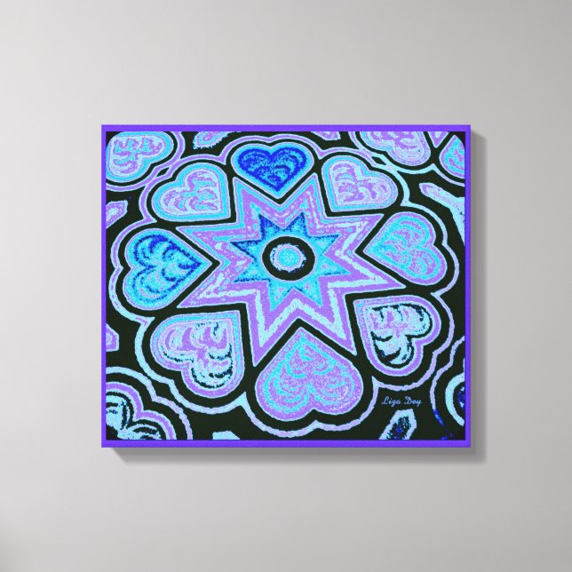 'Herz voller Liebe' Panel Print (Rechte) (Blau) Leinwanddruck (Vorderseite)
