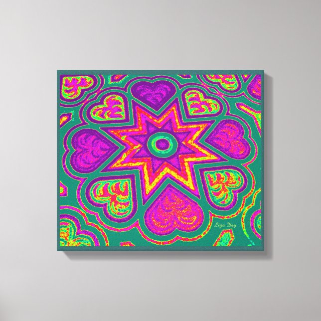 'Herz voller Liebe' Panel Print (Rechte) (grün) Leinwanddruck (Vorderseite)