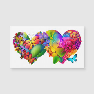 Herz von Blume und Schmetterlingen Magnetkarte