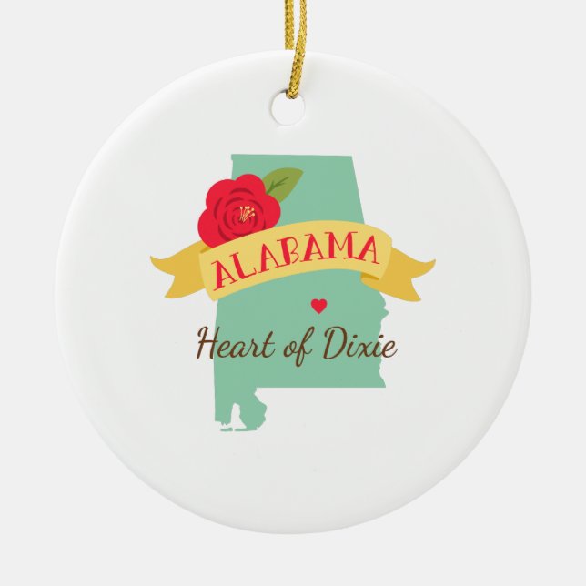 Herz von Dixie Keramikornament (Vorne)