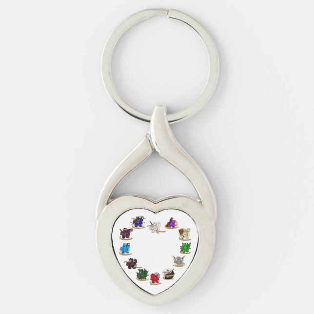 Herz von Dungeons and Dragons Class Würfeln Schlüsselanhänger (Vorderseite)