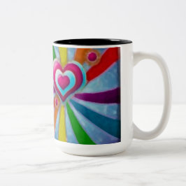Herz von Farben Zweifarbige Tasse