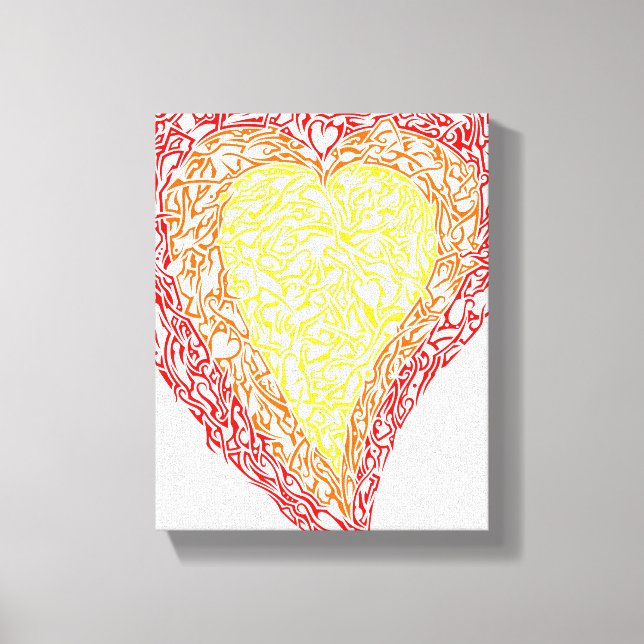 Herz von goldummantelten Canvas Leinwanddruck (Vorderseite)
