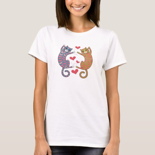 Herz von Katzen T-Shirt (Vorderseite)