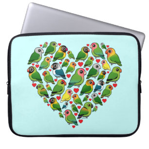 Herz von Lovebirds Laptopschutzhülle