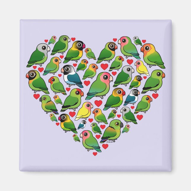 Herz von Lovebirds Magnet (Vorne)