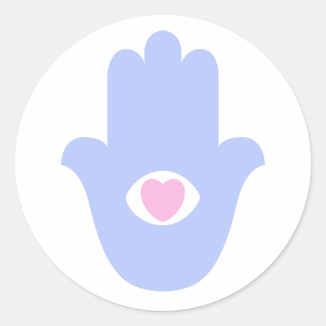 Herz von Miriam Hamsa Runder Aufkleber (Vorderseite)