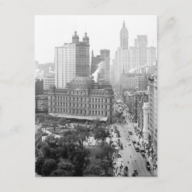 Herz von New York City: 1908 Postkarte (Vorderseite)