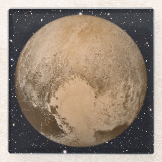 Herz von Pluto Starry Sky Glasuntersetzer (Vorderseite)
