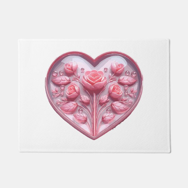 Herz von Rose Fußmatte (Vorderseite)