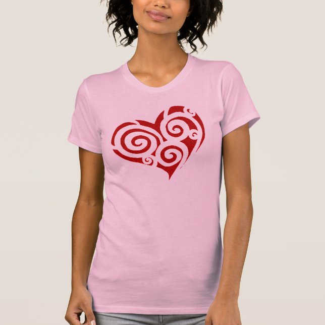 Herz von Spiralen, "verrückte Liebe " T-Shirt (Vorderseite)