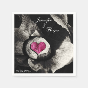 Herz von Stone & Blume Kunst / Hochzeit Napkins Serviette