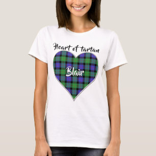Herz von Tartan Clan Blair Kariert T-Shirt