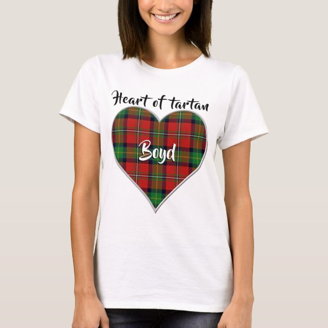 Herz von Tartan Clan Boyd Kariert T-Shirt (Vorderseite)