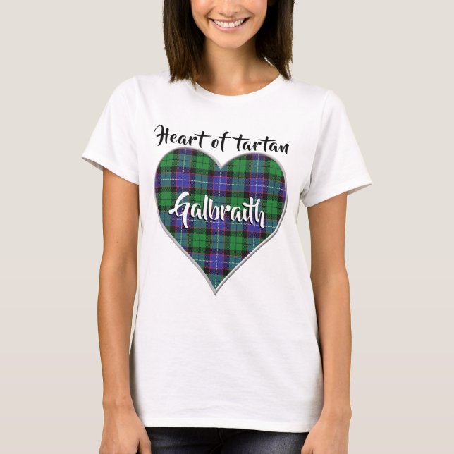Herz von Tartan Clan Galbraith Kariert T-Shirt (Vorderseite)