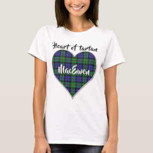 Herz von Tartan Clan MacEwen Kariert T-Shirt