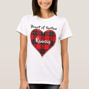 Herz von Tartan Clan Ramsay Kariert T-Shirt
